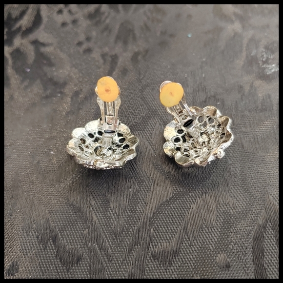 Vintage Bold Rhinestone Earrings - Picture 5 of 5